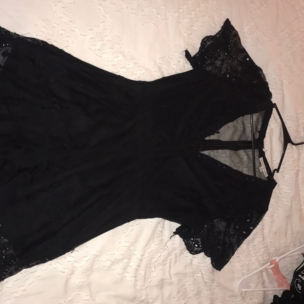 Black patterned romper